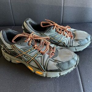 ASICS Black and Orange Men's Running Shoes